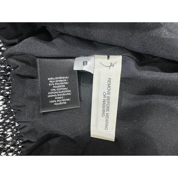 Ann Taylor Jacket Size Medium Black White Speckled Tweed Full Zip - Picture 5 of 12
